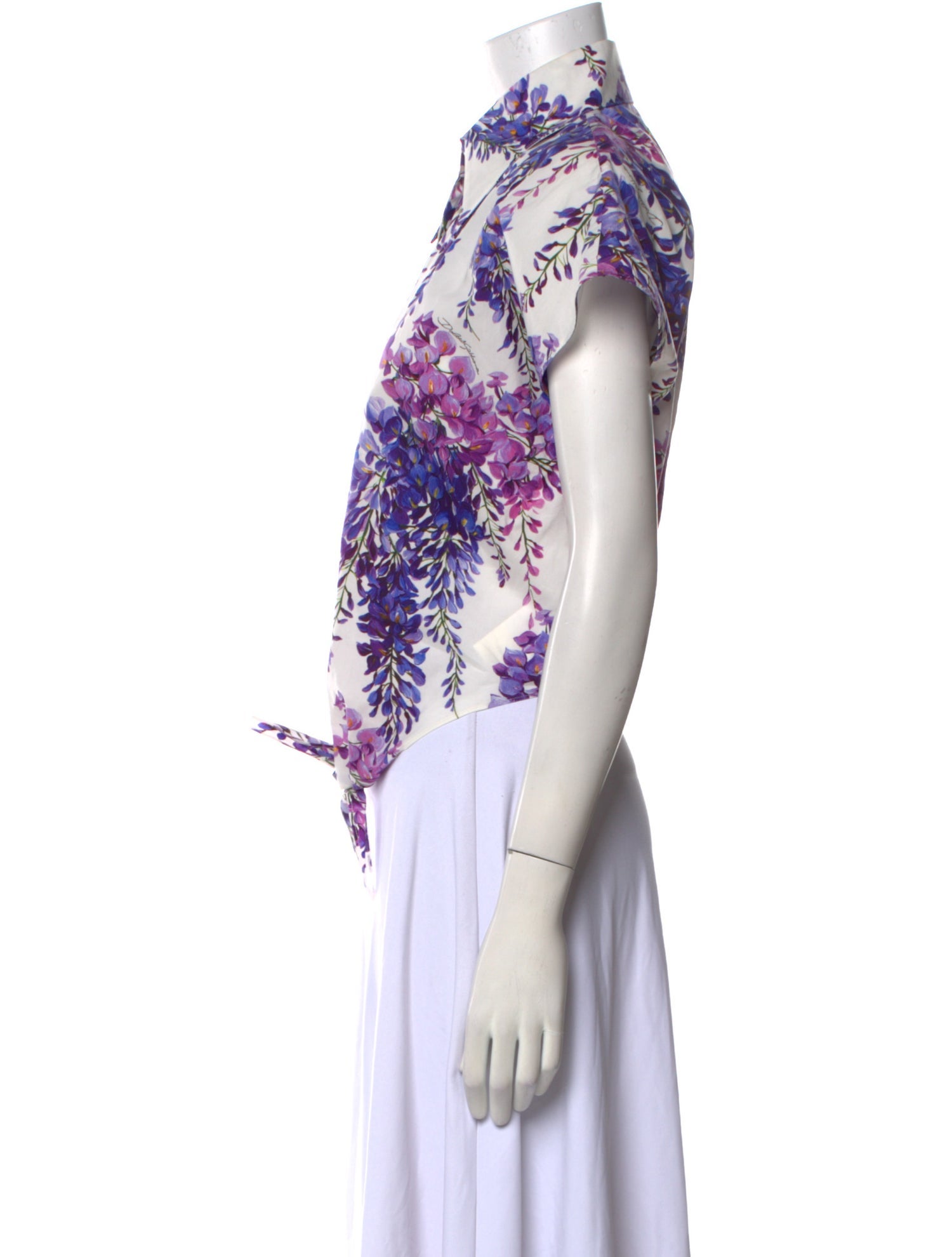 Dolce & Gabbana Floral Print Short Sleeve Button-Up Top