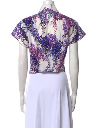 Dolce & Gabbana Floral Print Short Sleeve Button-Up Top