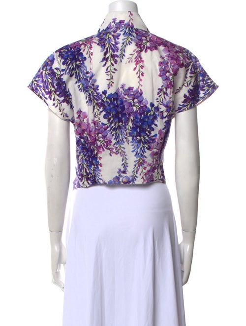 Dolce & Gabbana Floral Print Short Sleeve Button-Up Top