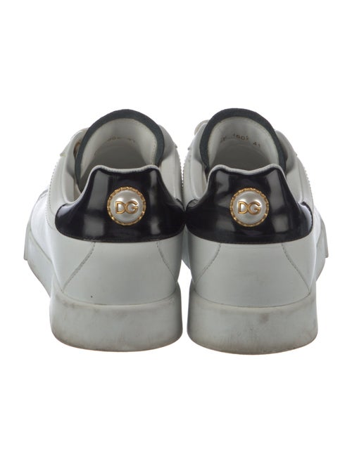 Dolce & Gabbana Faux Pearl Accents Leather Sneakers