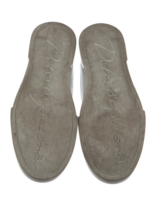 Dolce & Gabbana Faux Pearl Accents Leather Sneakers