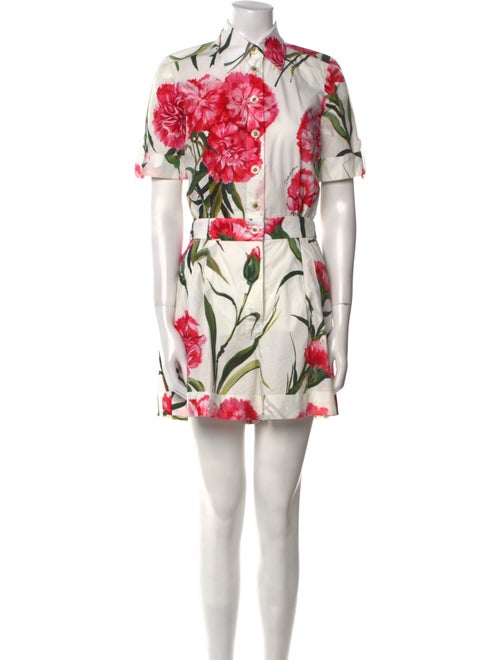 Dolce & Gabbana Floral Print Crew Neck Romper
