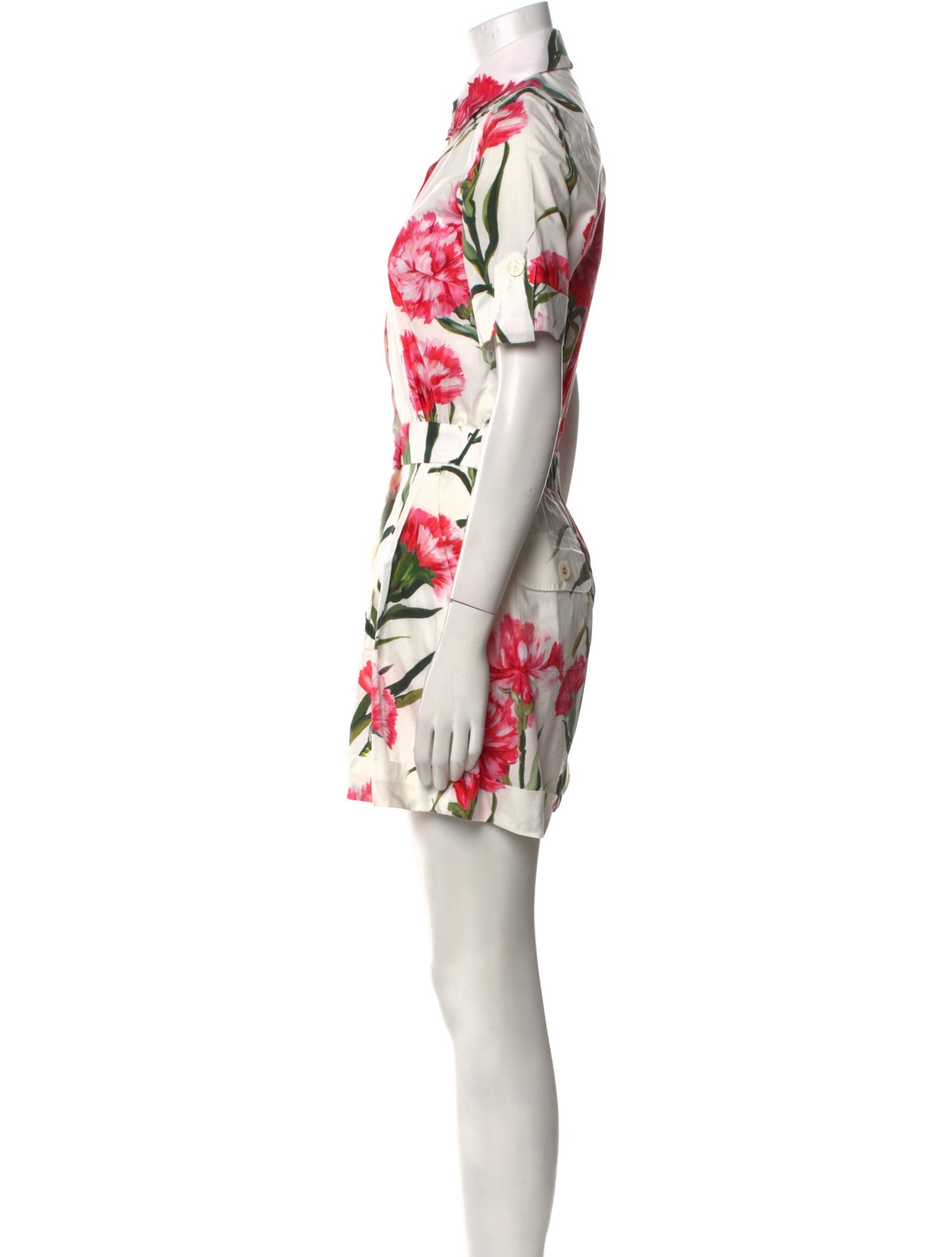 Dolce & Gabbana Floral Print Crew Neck Romper