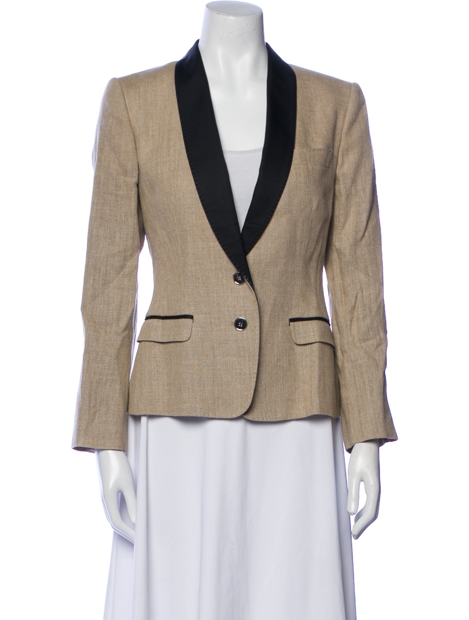 Dolce & Gabbana Linen Colorblock Pattern Blazer