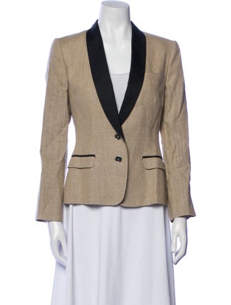 Dolce & Gabbana Linen Colorblock Pattern Blazer