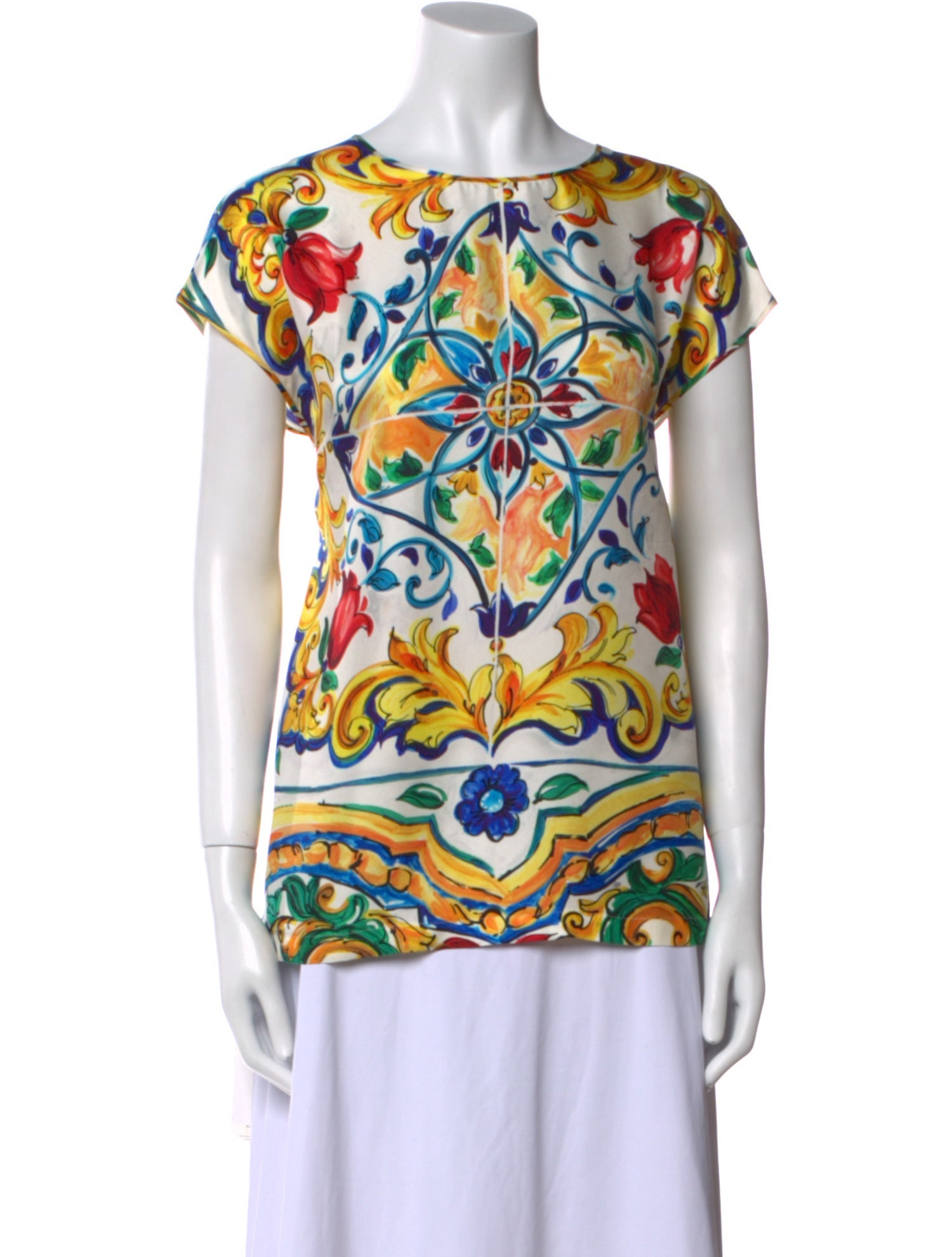 Dolce & Gabbana Silk Printed T-Shirt
