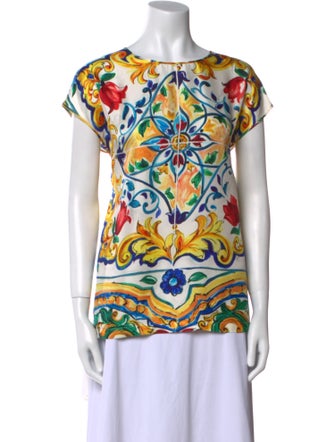 Dolce & Gabbana Silk Printed T-Shirt