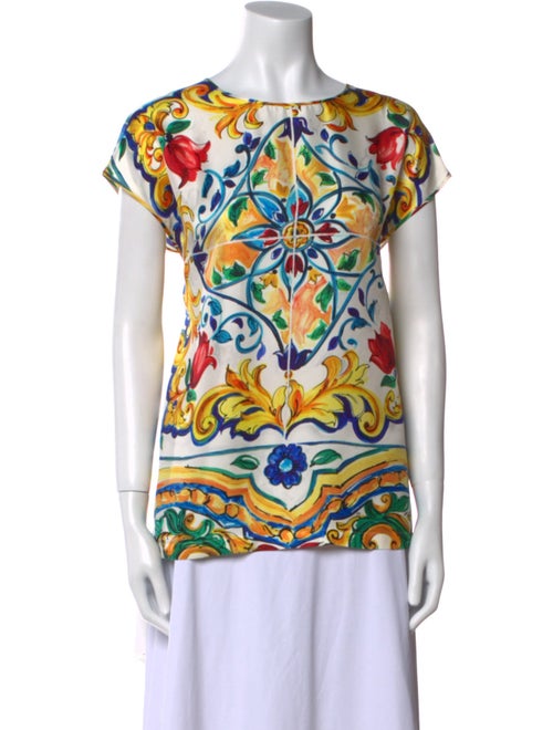 Dolce & Gabbana Silk Printed T-Shirt