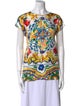 Dolce & Gabbana Silk Printed T-Shirt