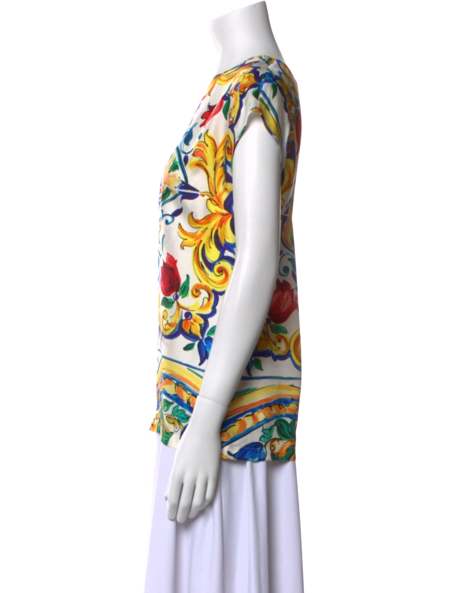 Dolce & Gabbana Silk Printed T-Shirt