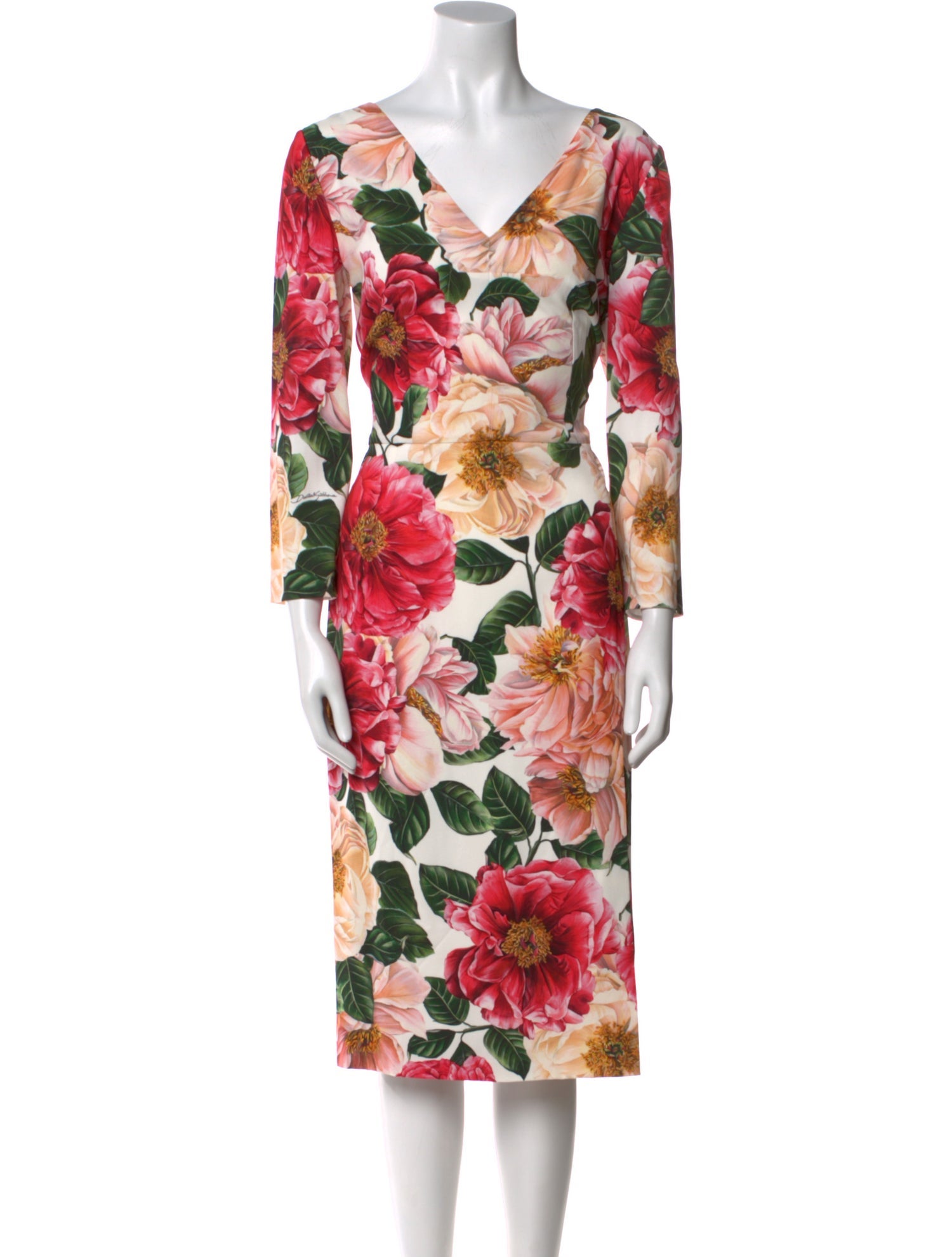 Dolce & Gabbana Floral Print Midi Length Dress