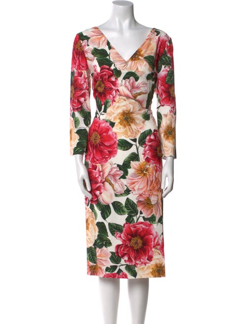 Dolce & Gabbana Floral Print Midi Length Dress