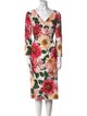 Dolce & Gabbana Floral Print Midi Length Dress