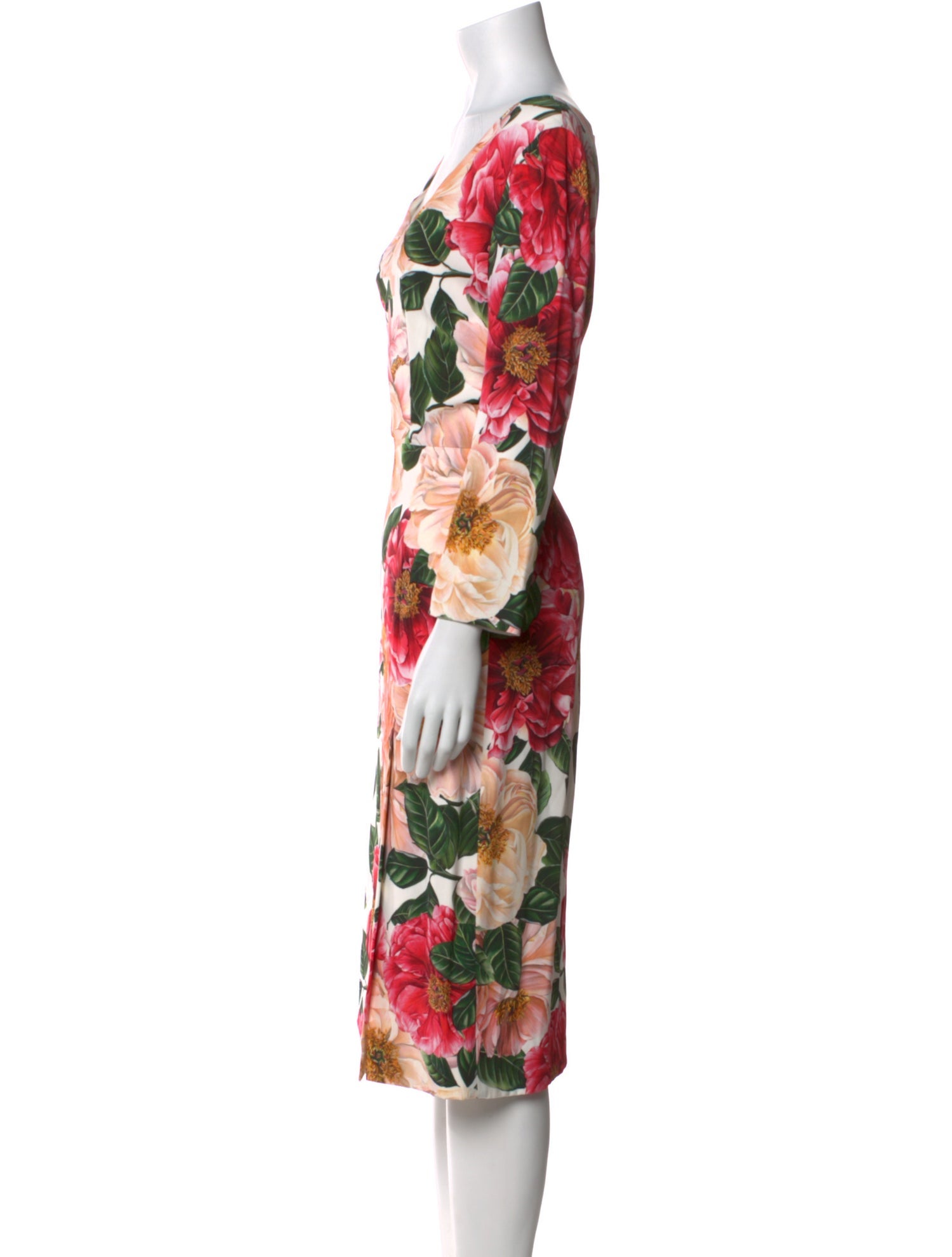 Dolce & Gabbana Floral Print Midi Length Dress