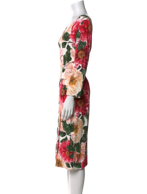 Dolce & Gabbana Floral Print Midi Length Dress