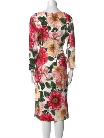 Dolce & Gabbana Floral Print Midi Length Dress