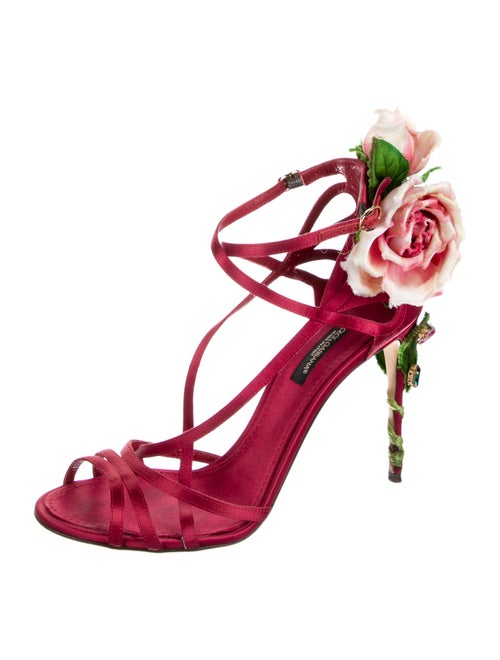 Dolce & Gabbana Satin Crystal Embellishments Sandals