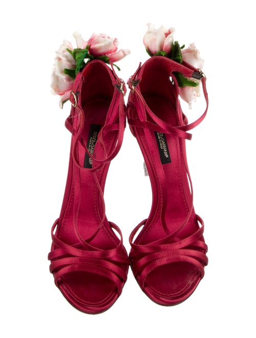 Dolce & Gabbana Satin Crystal Embellishments Sandals