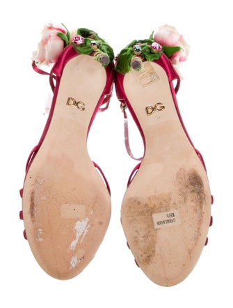 Dolce & Gabbana Satin Crystal Embellishments Sandals