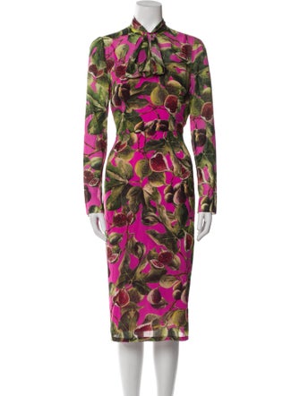 Dolce & Gabbana Floral Print Midi Length Dress