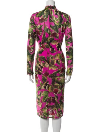 Dolce & Gabbana Floral Print Midi Length Dress