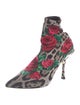 Dolce & Gabbana Neoprene Floral Print Sock Boots