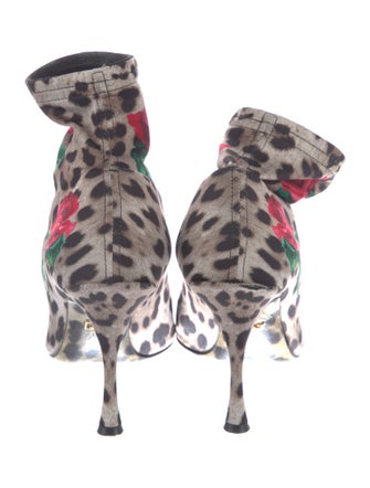 Dolce & Gabbana Neoprene Floral Print Sock Boots