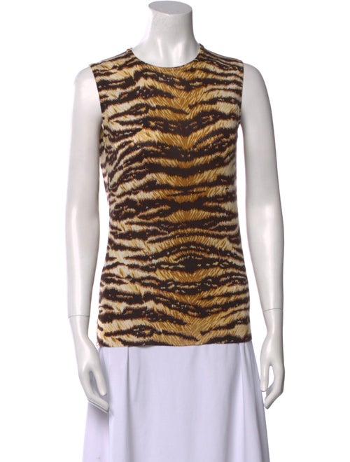 Dolce & Gabbana Cashmere Animal Print Top