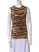 Dolce & Gabbana Cashmere Animal Print Top