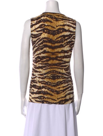 Dolce & Gabbana Cashmere Animal Print Top