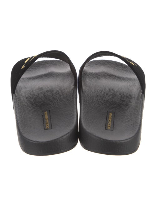 Dolce & Gabbana Velvet Printed Slides