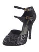 Dolce & Gabbana Lace Floral Print D'Orsay Pumps