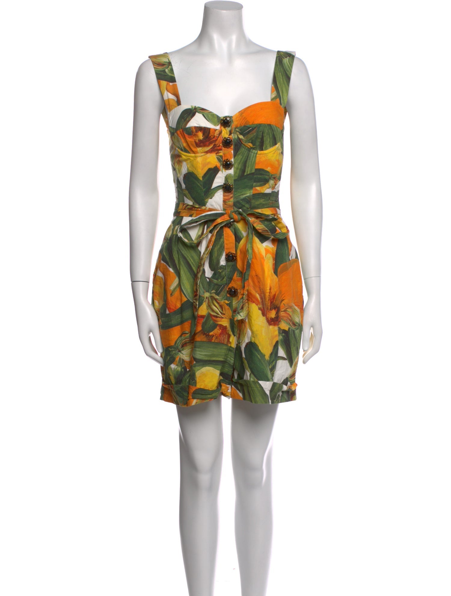 Dolce & Gabbana Printed V-Neck Romper