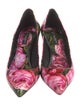 Dolce & Gabbana Leather Floral Print Pumps