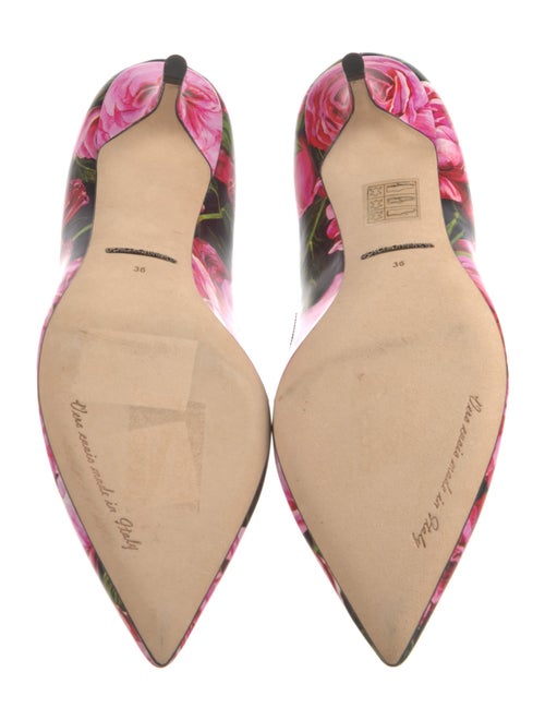Dolce & Gabbana Leather Floral Print Pumps