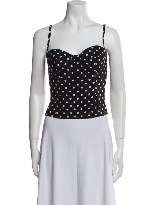 Dolce & Gabbana Silk Polka Dot Print Crop Top