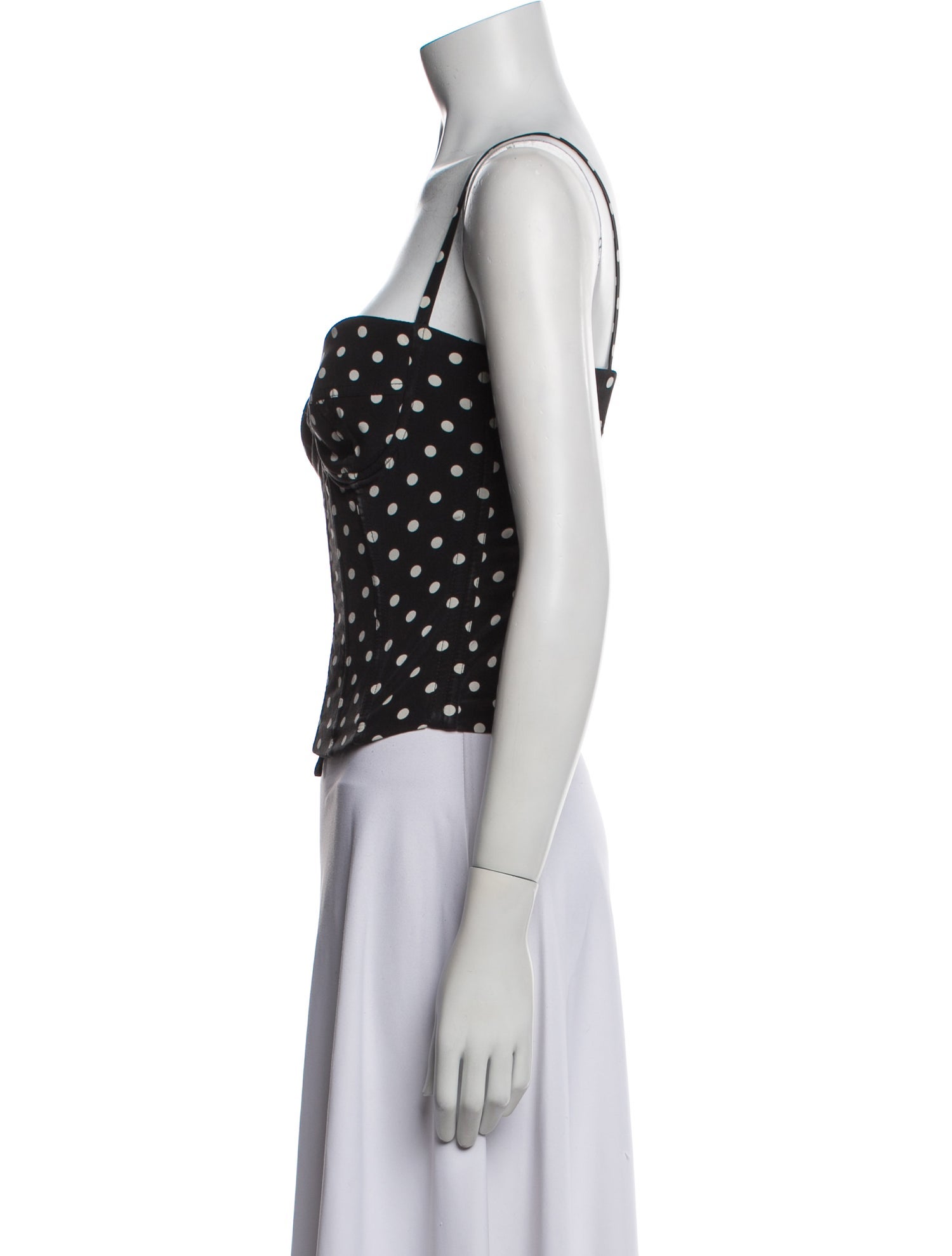 Dolce & Gabbana Silk Polka Dot Print Crop Top