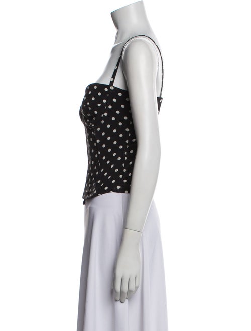 Dolce & Gabbana Silk Polka Dot Print Crop Top