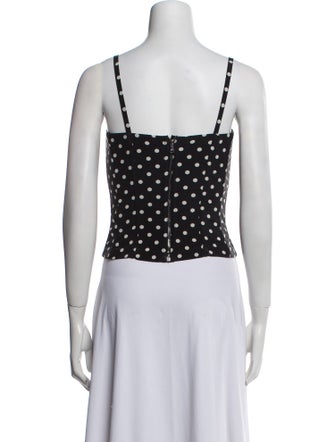 Dolce & Gabbana Silk Polka Dot Print Crop Top