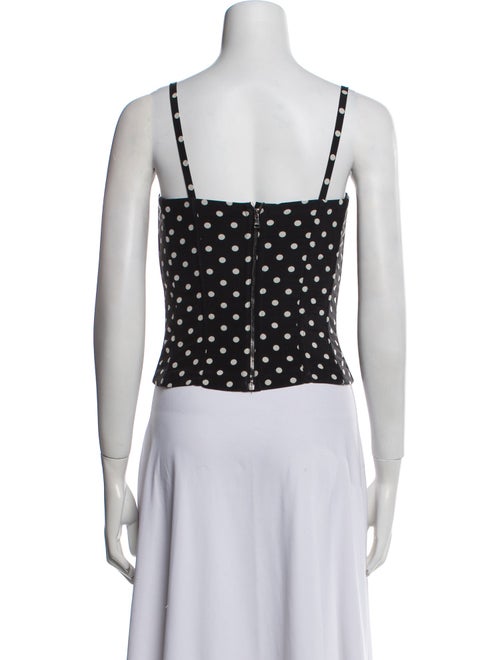 Dolce & Gabbana Silk Polka Dot Print Crop Top