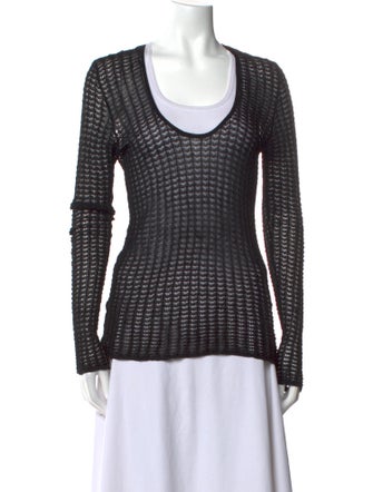 Dolce & Gabbana Lace Scoop Neck Sweater