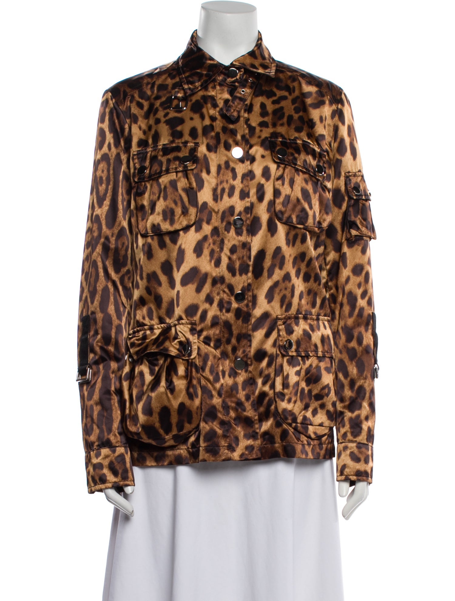 Dolce & Gabbana Nylon Animal Print Utility Jacket