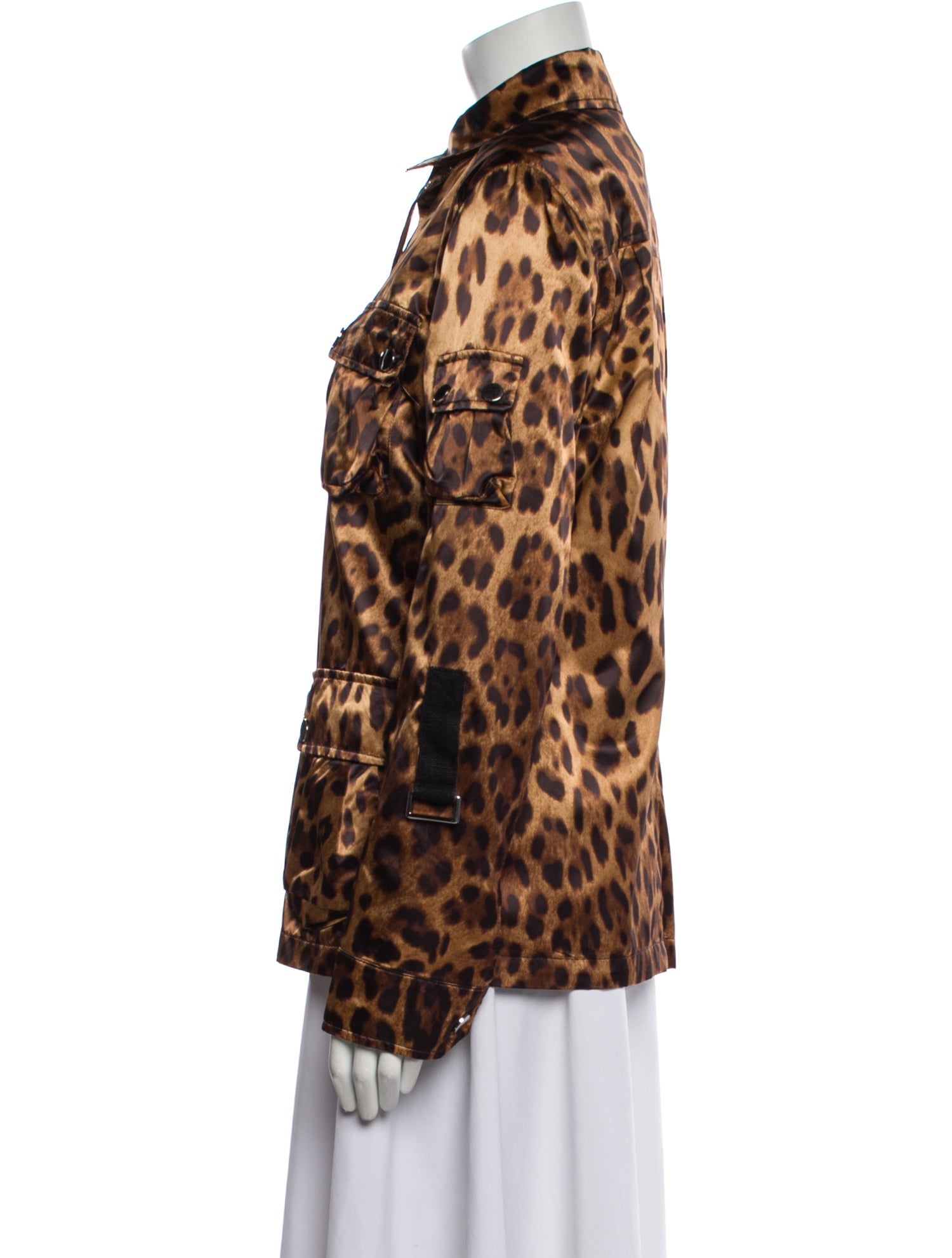 Dolce & Gabbana Nylon Animal Print Utility Jacket