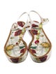 Dolce & Gabbana PVC Floral Print T-Strap Sandals