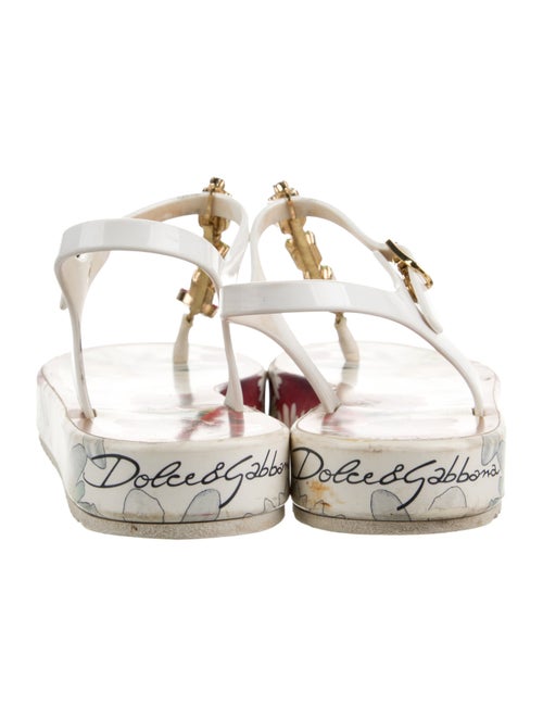 Dolce & Gabbana PVC Floral Print T-Strap Sandals