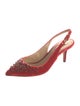 Dolce & Gabbana Velvet Crystal Embellishments Slingback Pumps