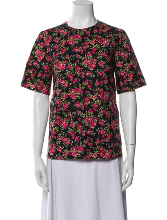 Dolce & Gabbana Floral Print Crew Neck T-Shirt