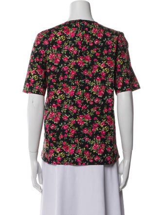 Dolce & Gabbana Floral Print Crew Neck T-Shirt