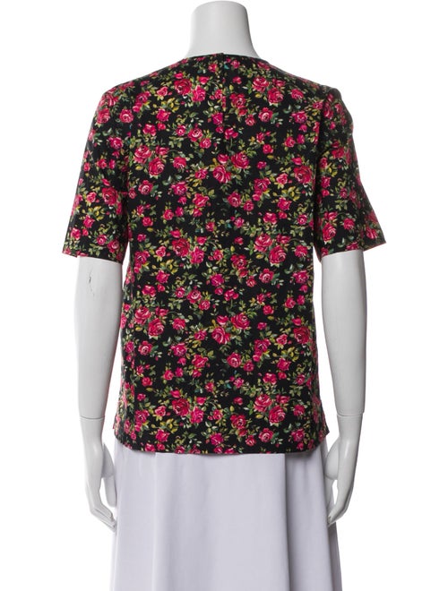 Dolce & Gabbana Floral Print Crew Neck T-Shirt