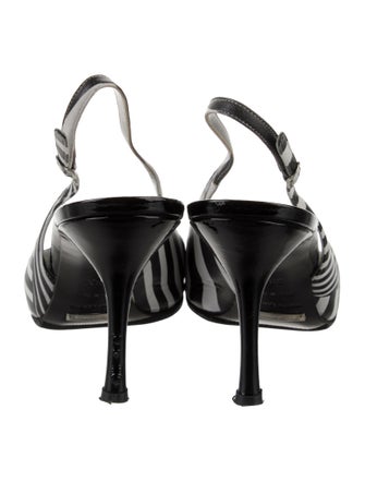 Dolce & Gabbana Leather Printed Slingback Pumps